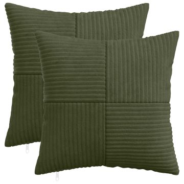 Federa 2 pcs ALMELO Verde 40 x 40 cm corduroy