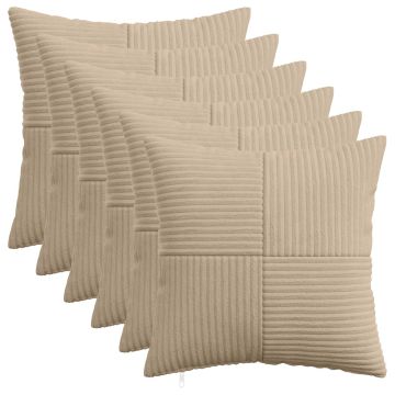 Federa 6 pcs ALMELO Tortora 40 x 40 cm corduroy