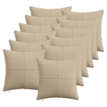 Federa 12 pcs ALMELO Tortora 40 x 40 cm corduroy