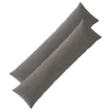 Federa 2 pcs ALMELO Grigio Scuro 40 x 145 cm corduroy