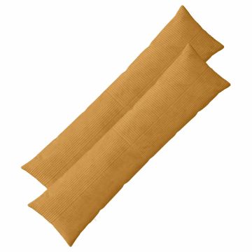 Federa 2 pcs ALMELO Giallo 40 x 145 cm corduroy