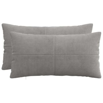 Federa 2 pcs ALMELO Grigio Chiaro 40 x 70 cm corduroy