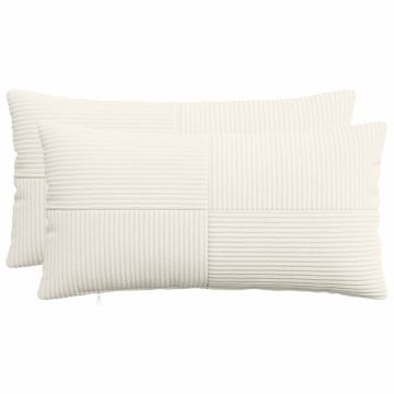 Federa 2 pcs ALMELO Crema 40 x 70 cm corduroy
