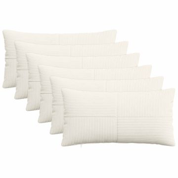 Federa 6 pcs ALMELO Crema 40 x 70 cm corduroy