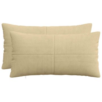Federa 2 pcs ALMELO Grigio Verde 40 x 70 cm corduroy