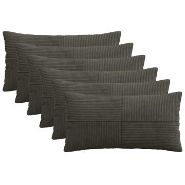 Federa 6 pcs ALMELO Antracite 40 x 70 cm corduroy