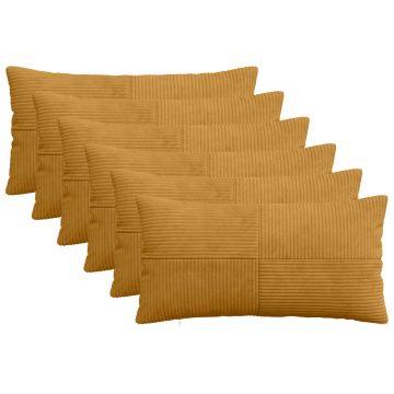 Federa 6 pcs ALMELO Giallo 40 x 70 cm corduroy