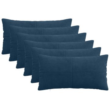 Federa 6 pcs ALMELO Blu navy 40 x 70 cm corduroy