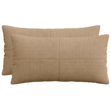Federa 2 pcs ALMELO Marrone 40 x 70 cm corduroy