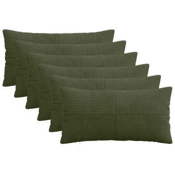 Federa 6 pcs ALMELO Verde 40 x 70 cm corduroy