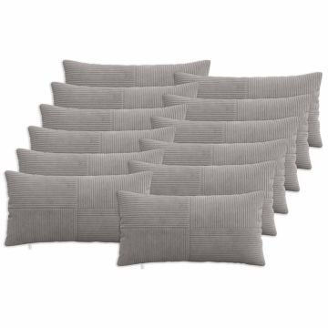 Federa 12 pcs ALMELO Grigio Chiaro 40 x 80 cm corduroy