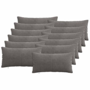 Federa 12 pcs ALMELO Grigio Scuro 40 x 80 cm corduroy