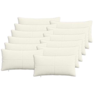Federa 12 pcs ALMELO Crema 40 x 80 cm corduroy