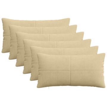 Federa 6 pcs ALMELO Grigio Verde 40 x 80 cm corduroy