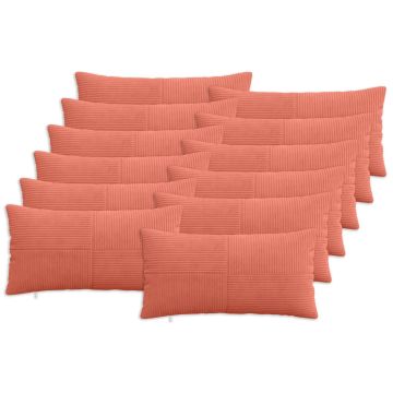 Federa 12 pcs ALMELO Rosso Arancio 40 x 80 cm corduroy
