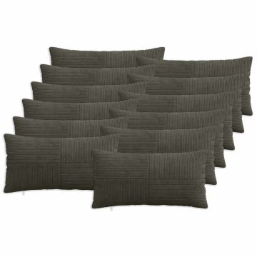Federa 12 pcs ALMELO Antracite 40 x 80 cm corduroy