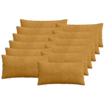 Federa 12 pcs ALMELO Giallo 40 x 80 cm corduroy
