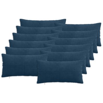 Federa 12 pcs ALMELO Blu navy 40 x 80 cm corduroy