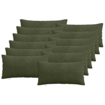 Federa 12 pcs ALMELO Verde 40 x 80 cm corduroy