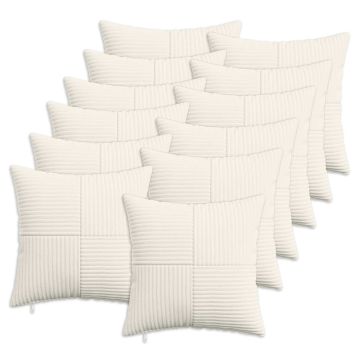 Federa 12 pcs ALMELO Crema 50 x 50 cm corduroy