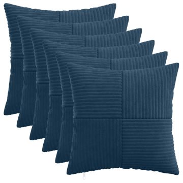 Federa 6 pcs ALMELO Blu navy 50 x 50 cm corduroy