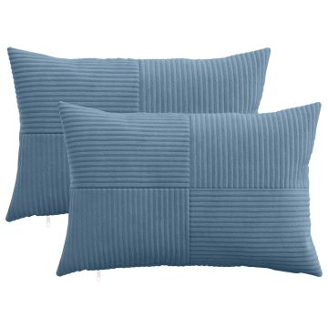 Federa 2 pcs ALMELO Blu 50 x 70 cm corduroy