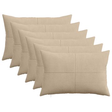 Federa 6 pcs ALMELO Tortora 50 x 70 cm corduroy