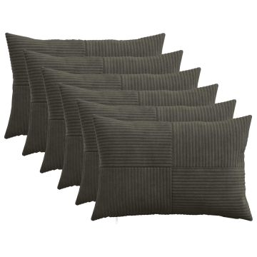 Federa 6 pcs ALMELO Antracite 50 x 75 cm corduroy