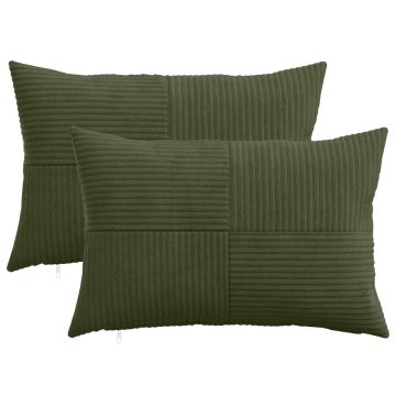 Federa 2 pcs ALMELO Verde 50 x 75 cm corduroy