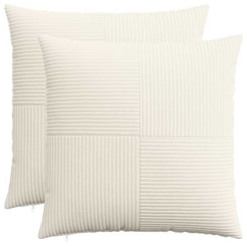 Federa 2 pcs ALMELO Crema 55 x 55 cm corduroy