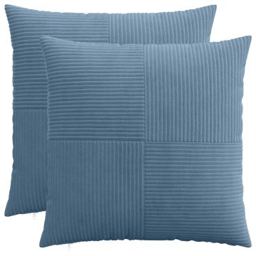 Federa 2 pcs ALMELO Blu 55 x 55 cm corduroy