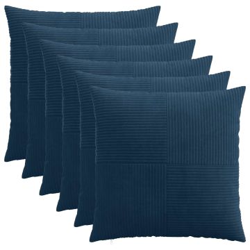 Federa 6 pcs ALMELO Blu navy 55 x 55 cm corduroy