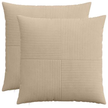 Federa 2 pcs ALMELO Tortora 55 x 55 cm corduroy