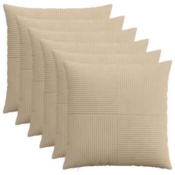 Federa 6 pcs ALMELO Tortora 55 x 55 cm corduroy