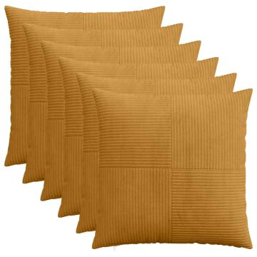 Federa 6 pcs ALMELO Giallo 60 x 60 cm corduroy