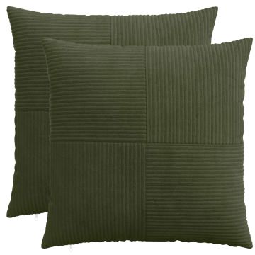 Federa 2 pcs ALMELO Verde 60 x 60 cm corduroy