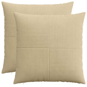 Federa 2 pcs ALMELO Grigio Verde 65 x 65 cm corduroy