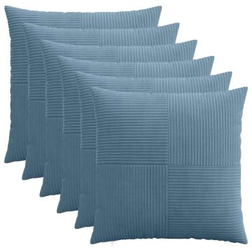 Federa 6 pcs ALMELO Blu 65 x 65 cm corduroy