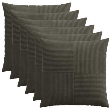 Federa 6 pcs ALMELO Antracite 65 x 65 cm corduroy