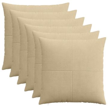 Federa 6 pcs ALMELO Grigio Verde 70 x 70 cm corduroy