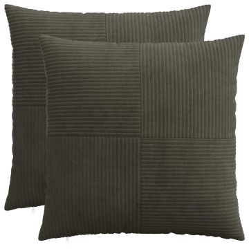 Federa 2 pcs ALMELO Antracite 70 x 70 cm corduroy