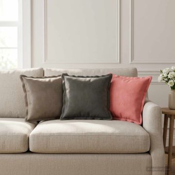 Federa 2 pcs HOUTEN Grigio Chiaro 30 x 30 cm Velluto