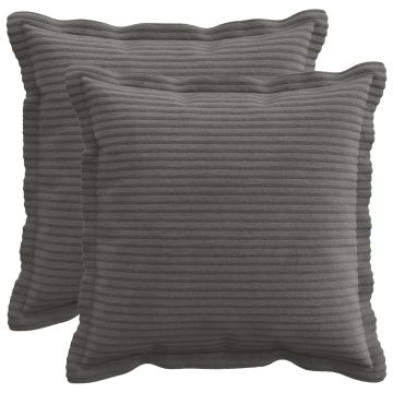 Federa 2 pz HOUTEN Grigio Scuro 30 x 30 cm corduroy