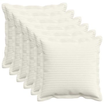 Federa 6 pz HOUTEN Crema 30 x 30 cm corduroy
