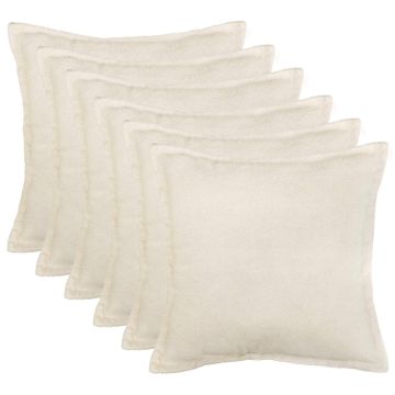 Federa 6 pcs HOUTEN Crema 30 x 30 cm Bouclé