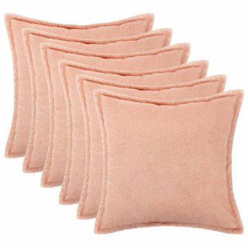 Federa 6 pcs HOUTEN Rosa 30 x 30 cm Bouclé