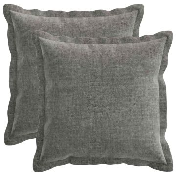 Federa 2 pz HOUTEN Grigio Scuro 30 x 30 cm Tessuto Chenille