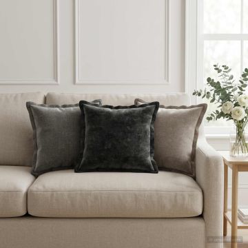 Federa 6 pz HOUTEN Grigio Chiaro 30 x 30 cm Tessuto Chenille
