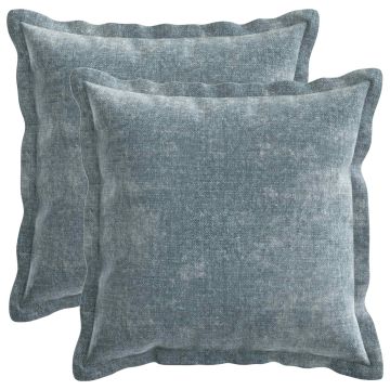 Federa 2 pz HOUTEN Azzurro 30 x 30 cm Tessuto Chenille