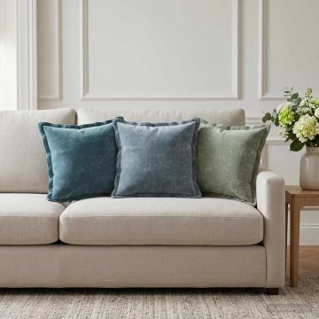 Federa 6 pz HOUTEN Azzurro 30 x 30 cm Tessuto Chenille
